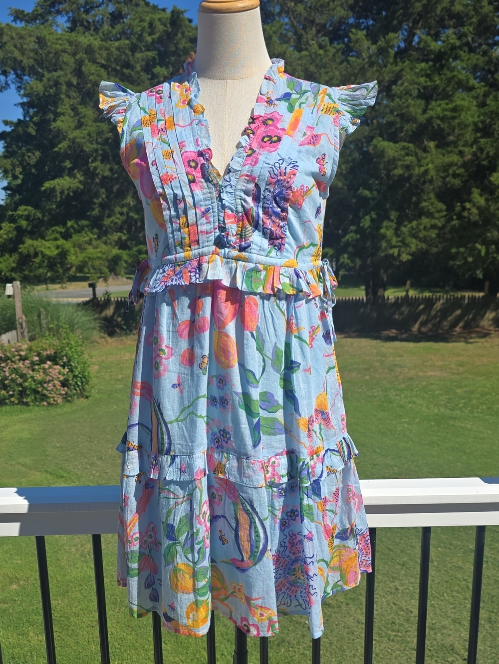 NWT Banjanan COOL BLUE Women's Chandra Dress Sz S